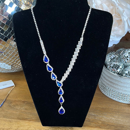 Blue/Silver Rhinestone Necklace