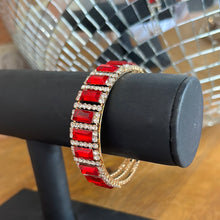 Load image into Gallery viewer, Red Emerald Cut Bracelet