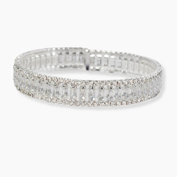 Baguette Rhinestone Cuff Bracelet
