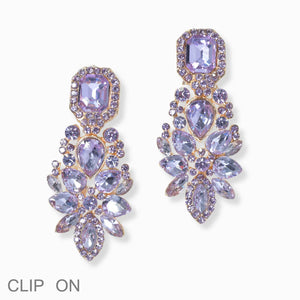 Multi Shape Rhinestone Clip On Earring