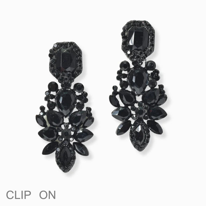 Multi Shape Rhinestone Clip On Earring