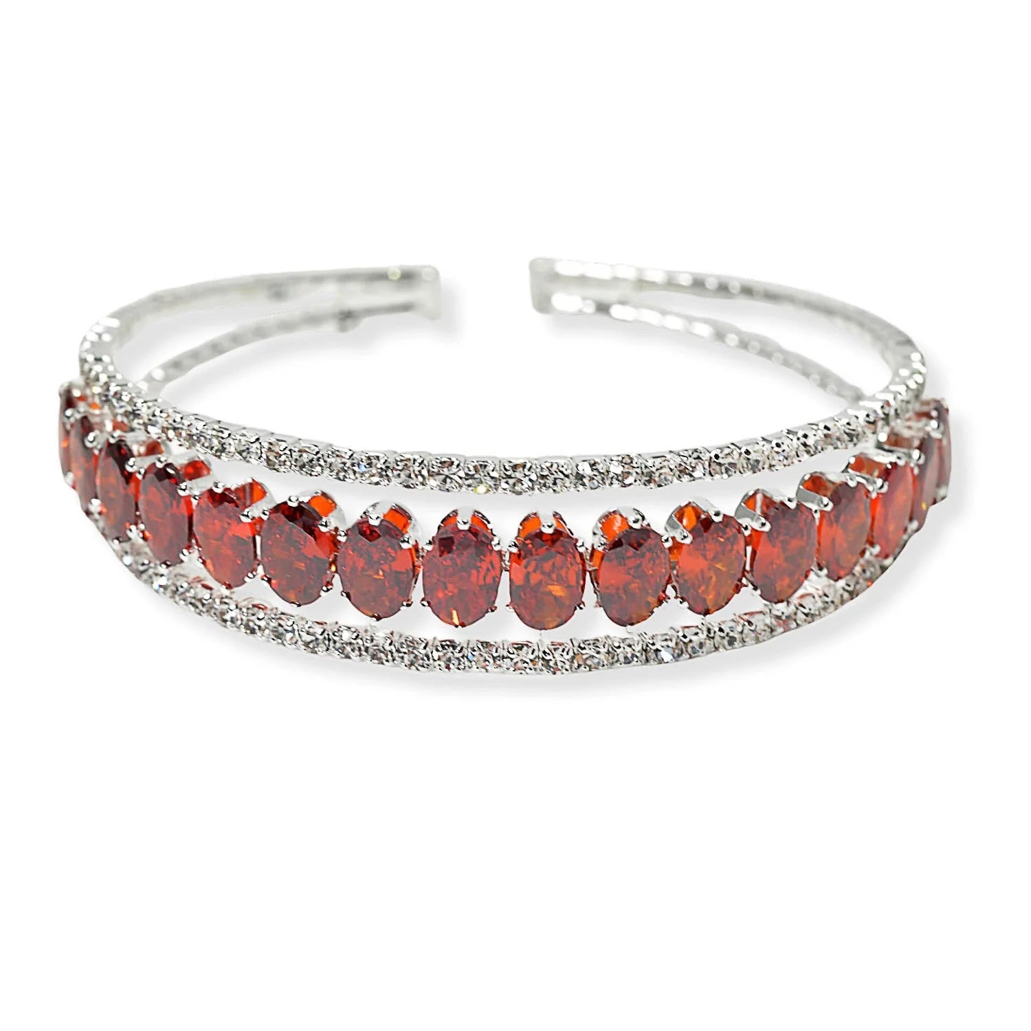 Oval Rhinestone Cuff Bracelet