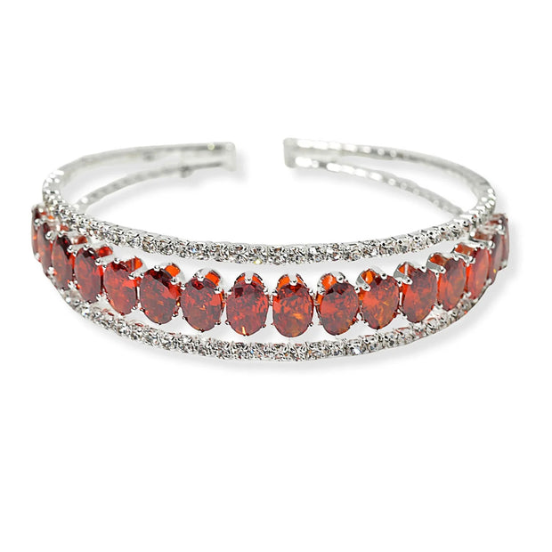 Oval Rhinestone Cuff Bracelet