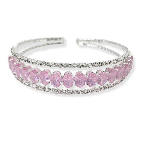 Oval Rhinestone Cuff Bracelet