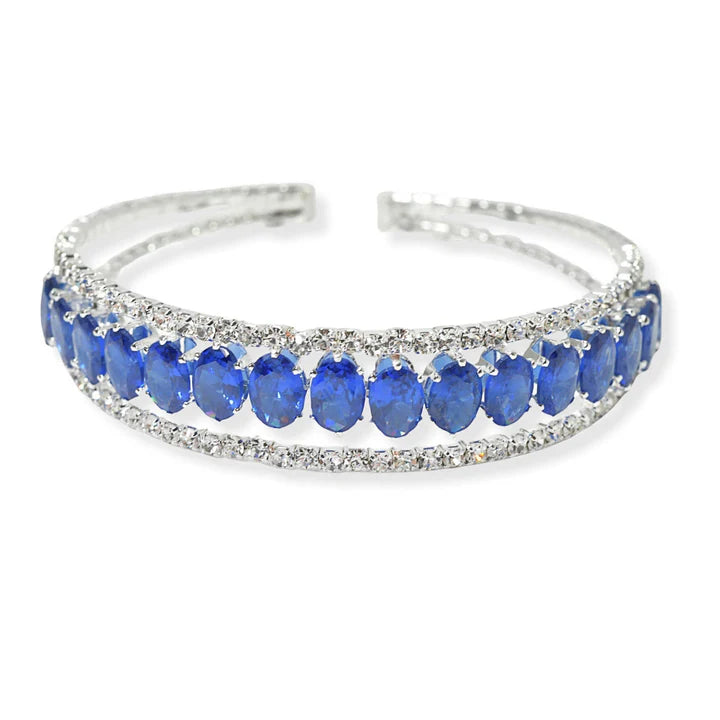 Oval Rhinestone Cuff Bracelet