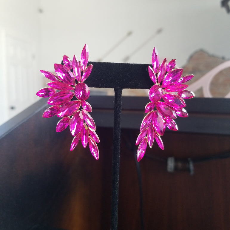 Fuchsia Angel Wing Earrings