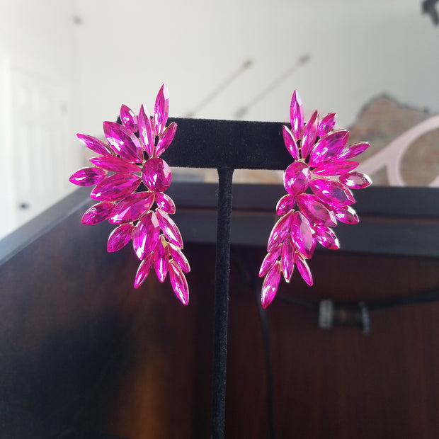 Fuchsia Angel Wing Earrings
