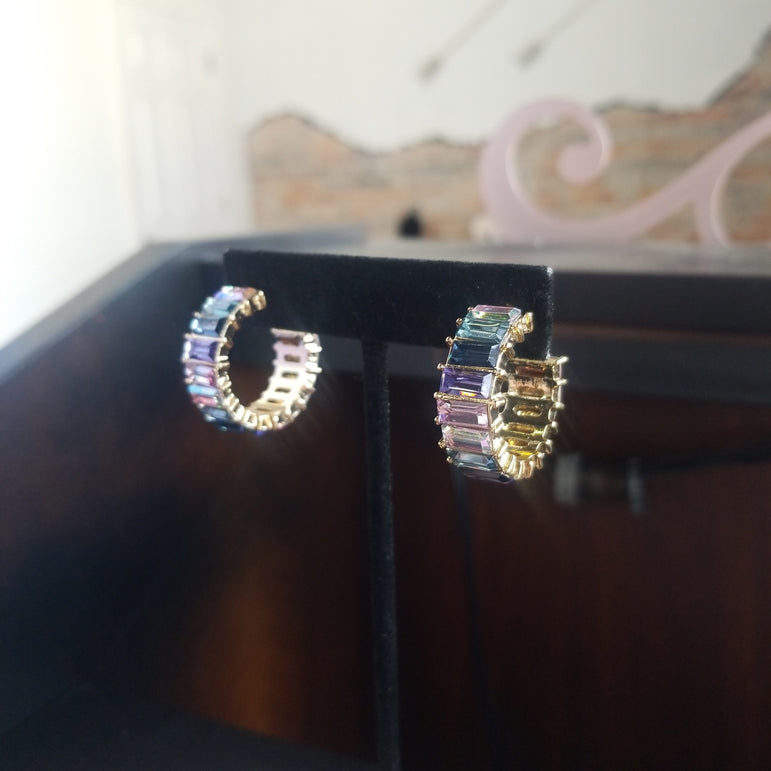 Baguette Hoop Earrings