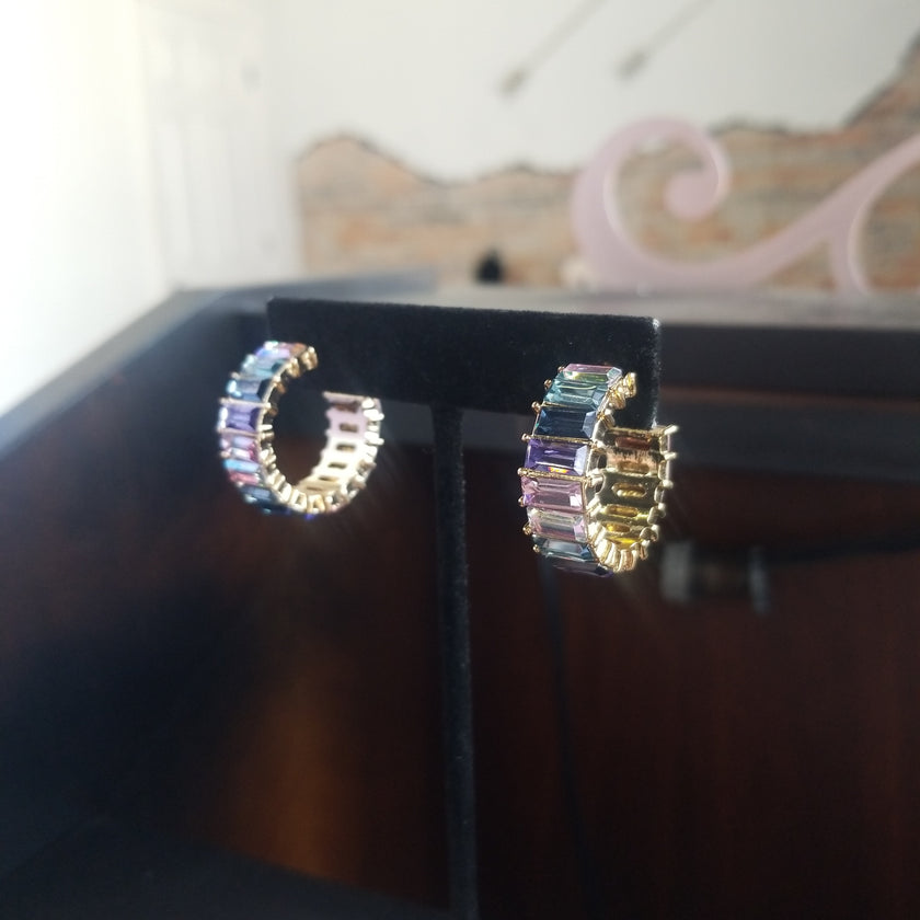 Baguette Hoop Earrings