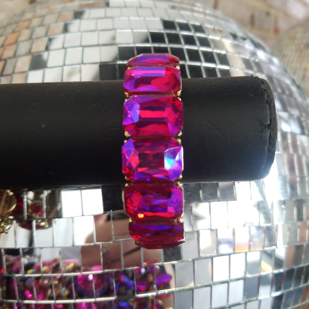 Pink/Purple Emerald Cut Bracelet