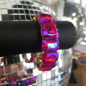 Pink/Purple Emerald Cut Bracelet