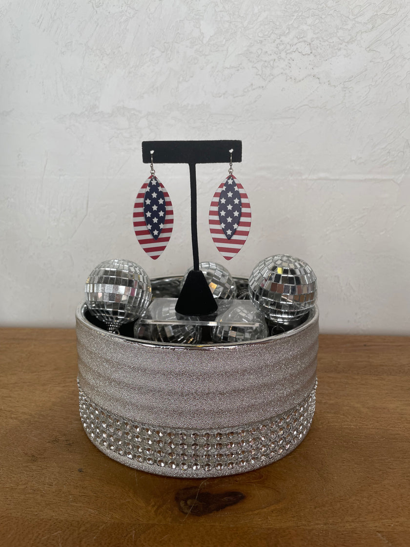 American Flag Marquise Earrings
