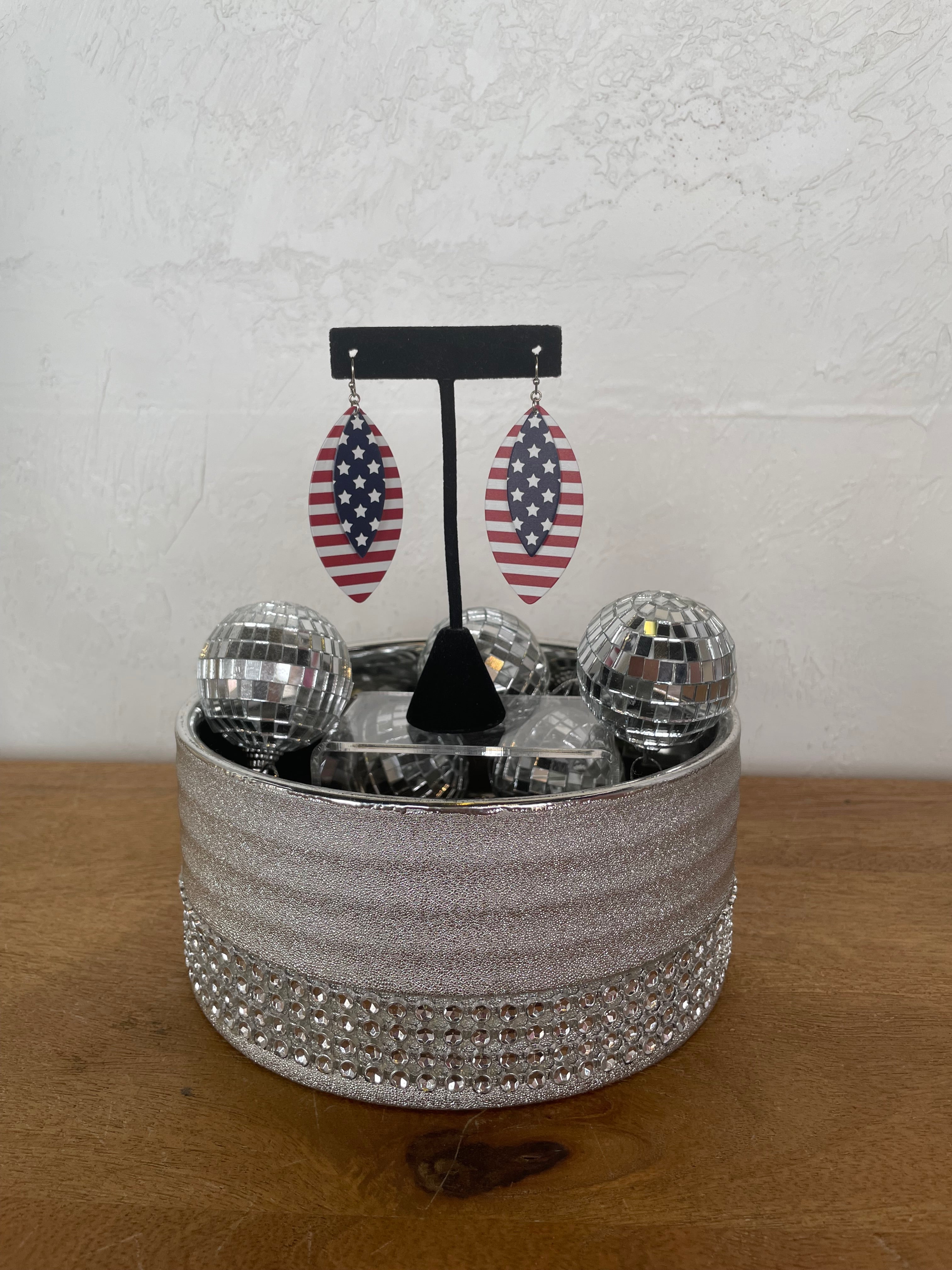 American Flag Marquise Earrings