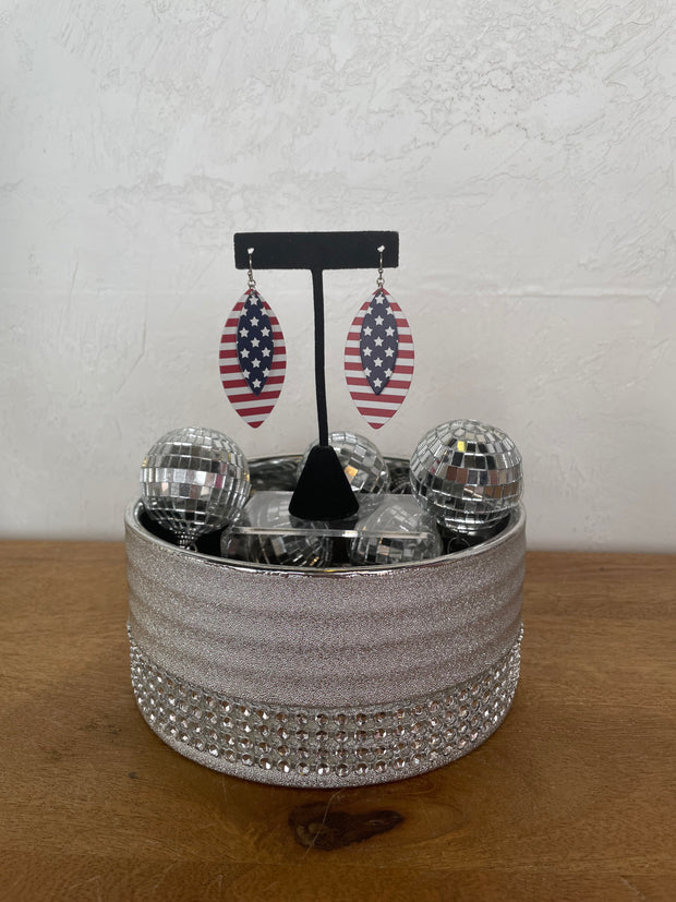 American Flag Marquise Earrings