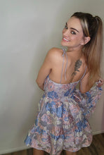 Load image into Gallery viewer, Floral sweetheart smocked mini dress