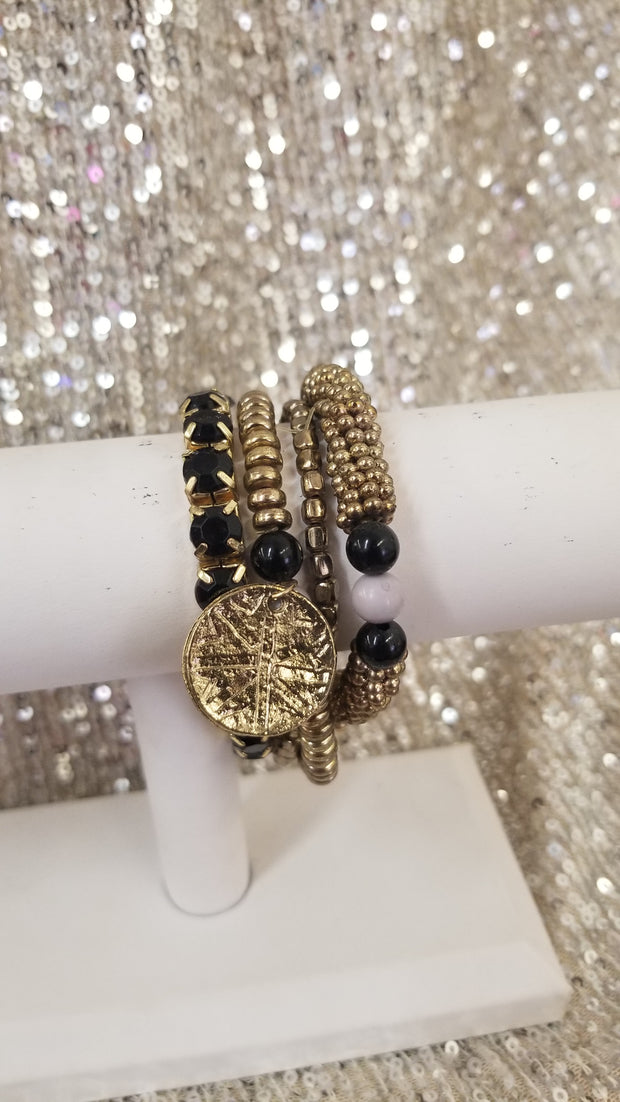 Disk beaded Bracelets Set