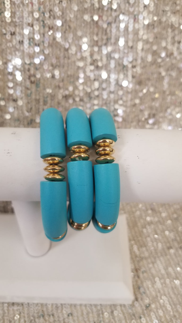 Turquoise Wooden Bracelet