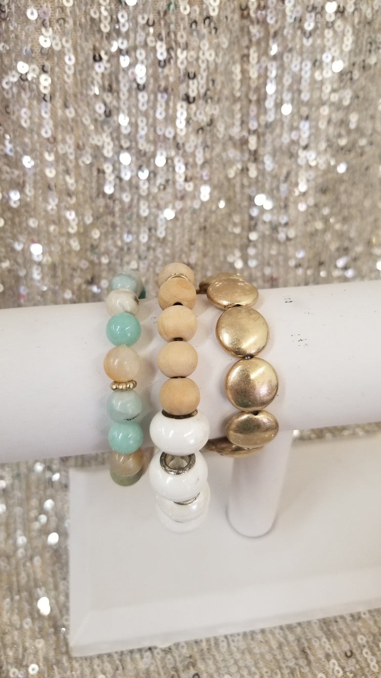 Multi Colored Bead Bracelet Set