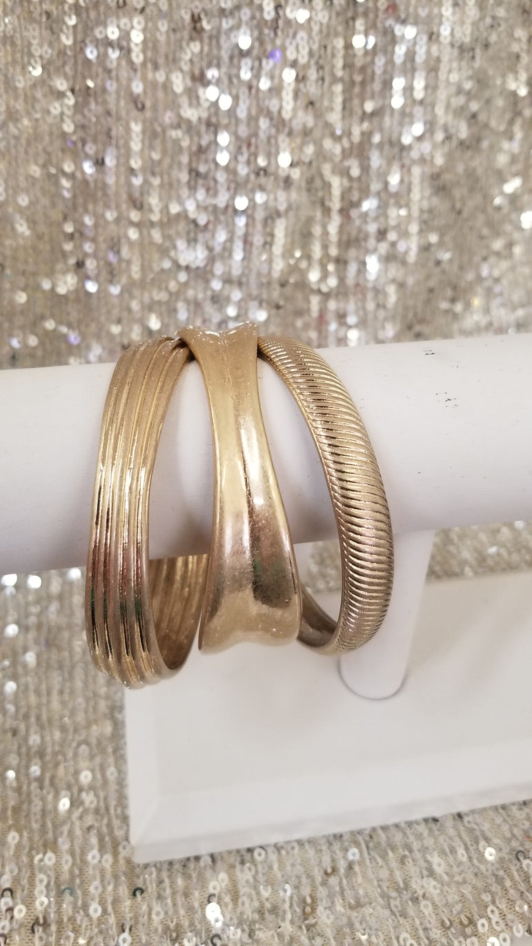 3 Row Textured Bracelet