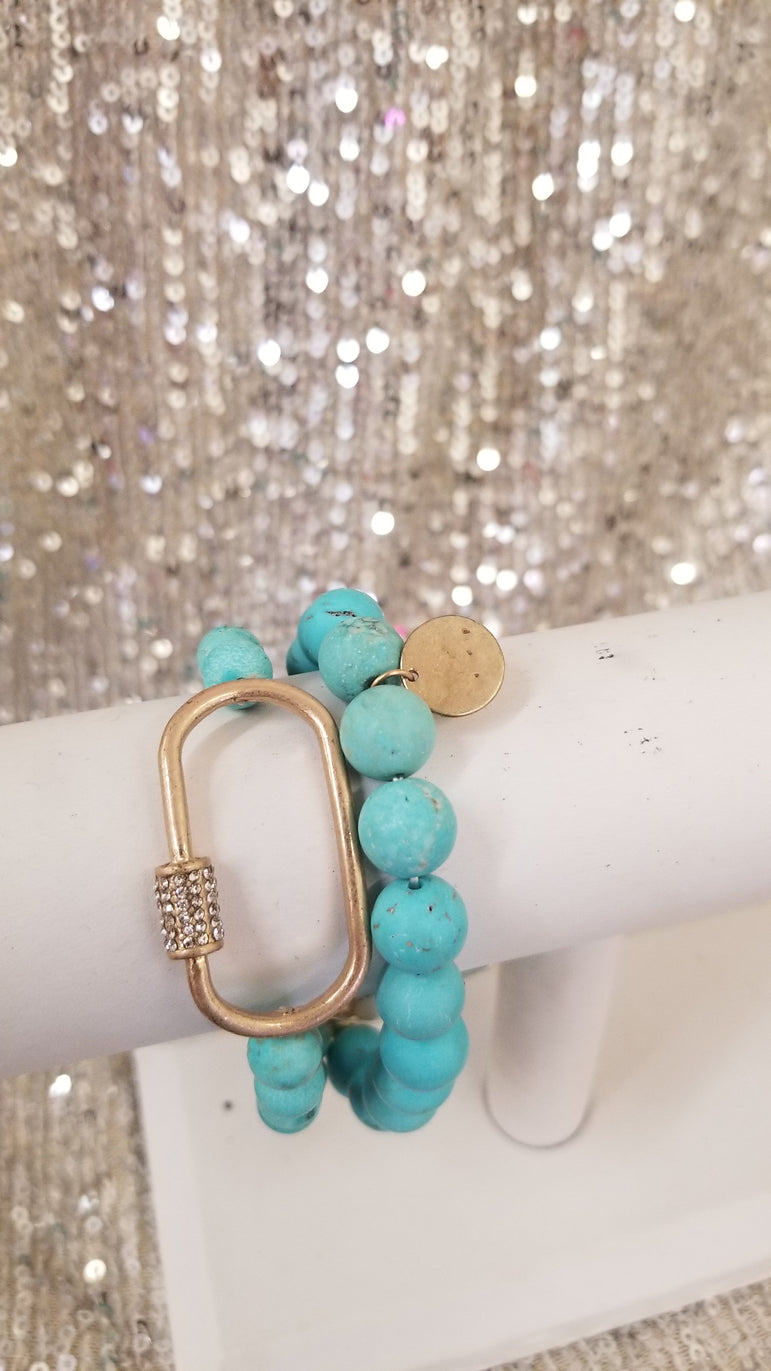 Turquoise Marble Charm Bracelet