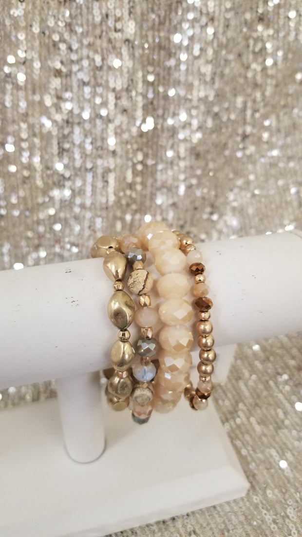 Stone and Bead Set Bracelet