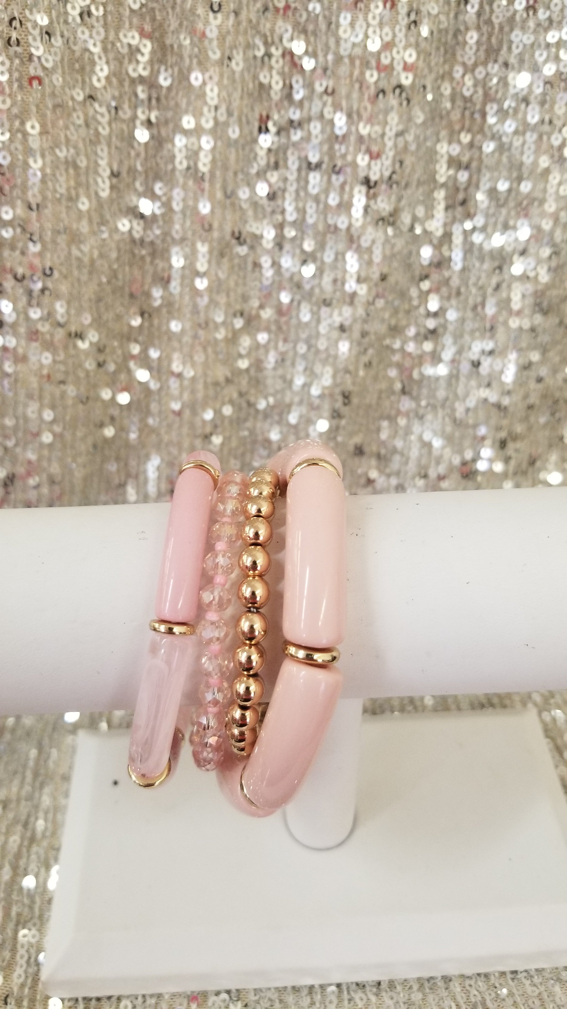 Stackable Bracelet Set- PINK
