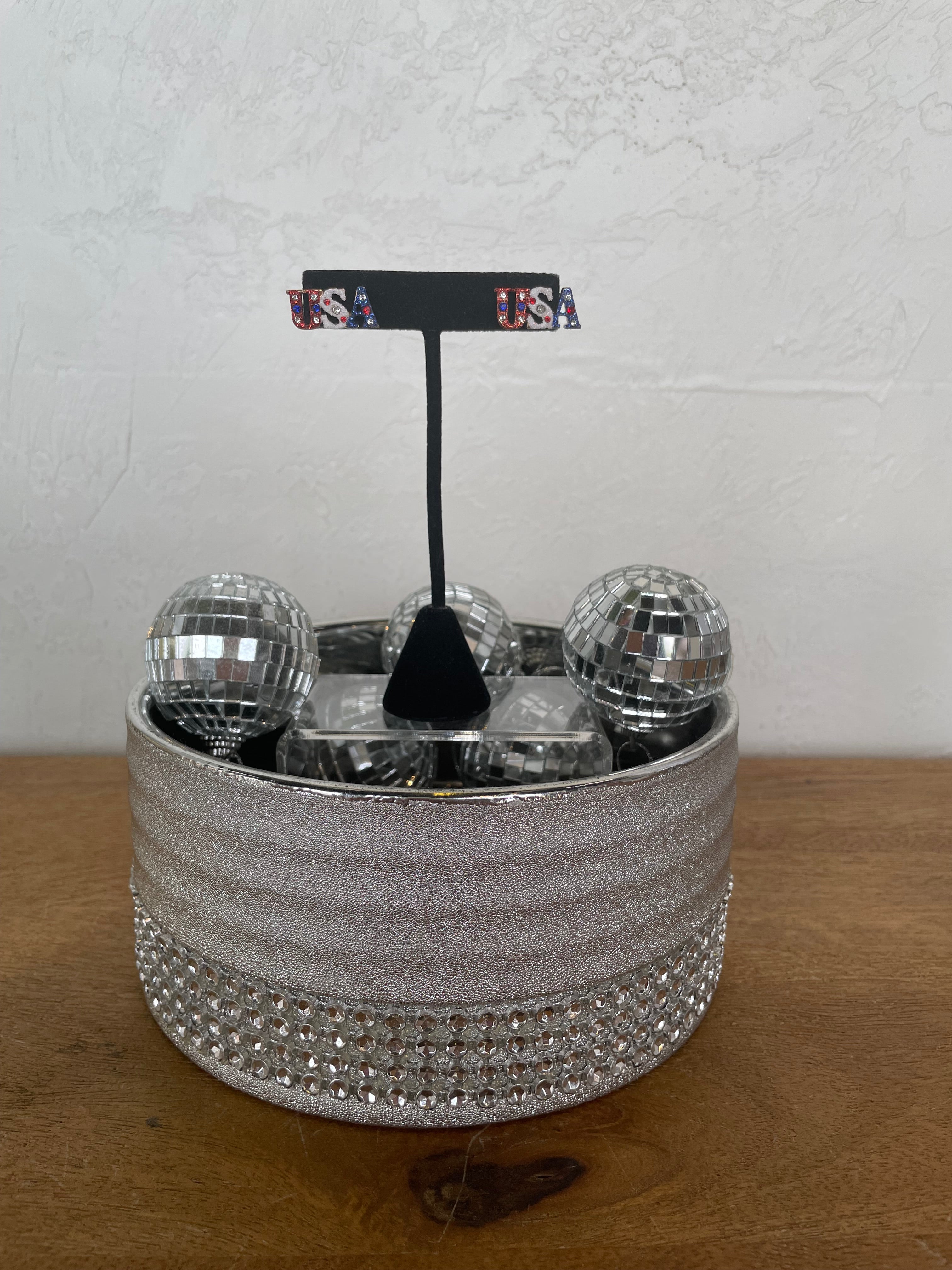 Patriotic USA Stoned Earrings