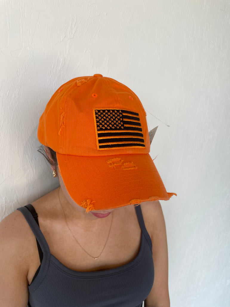 American Flag Distressed Hat