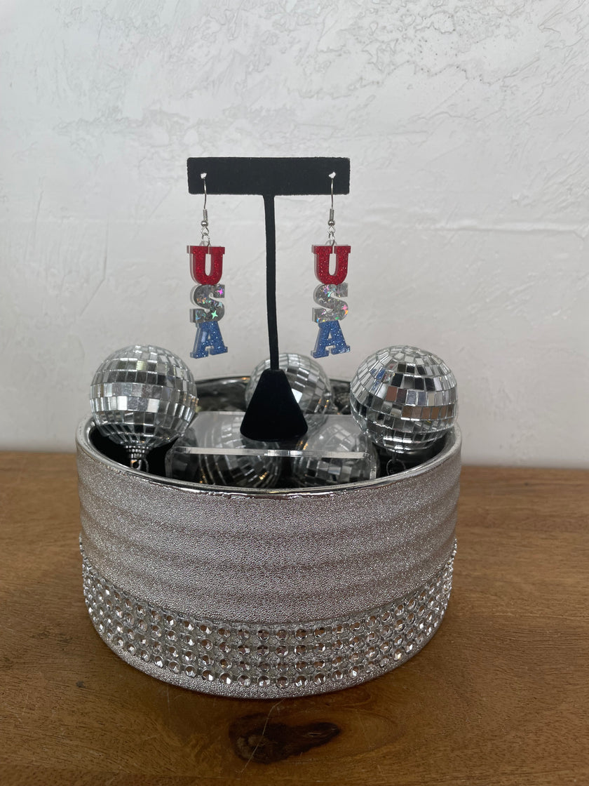 USA Dangle Sparkle Earrings