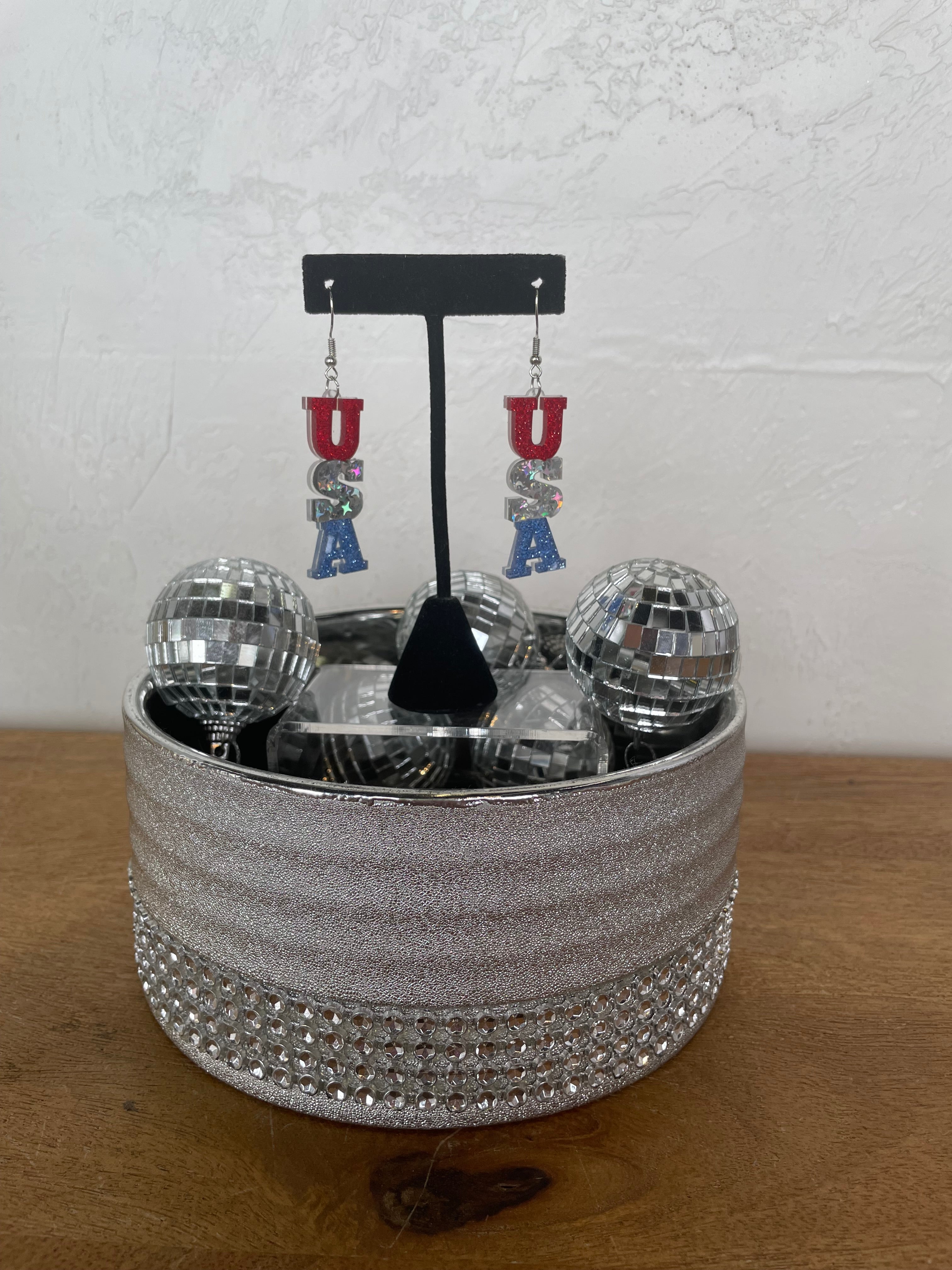 USA Dangle Sparkle Earrings