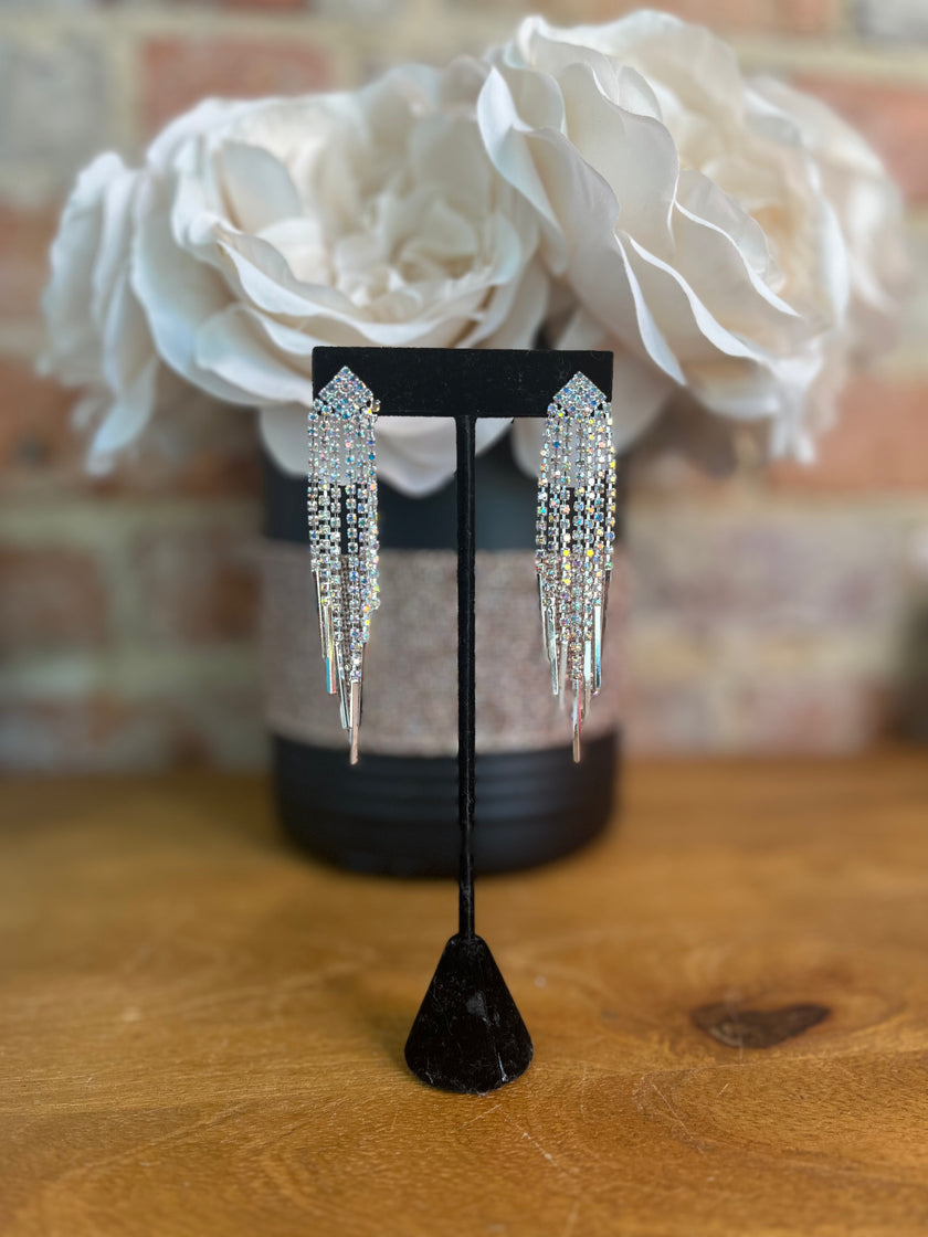 AB Rhinestone Dangle Earrings