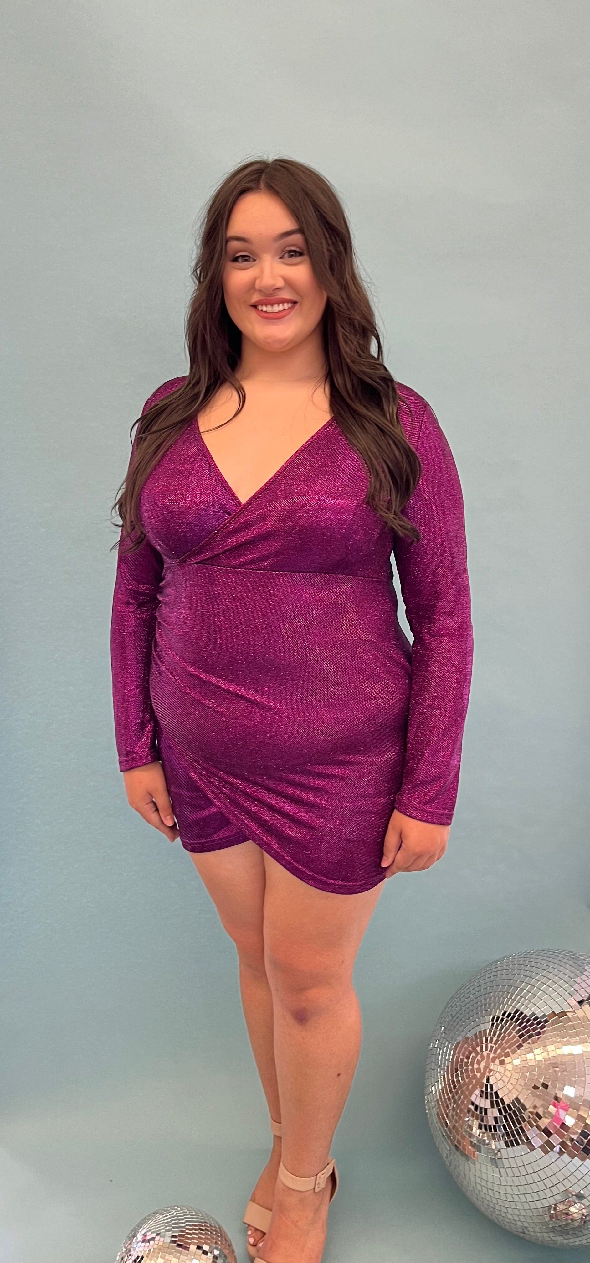 Shimmer Long sleeve Mini