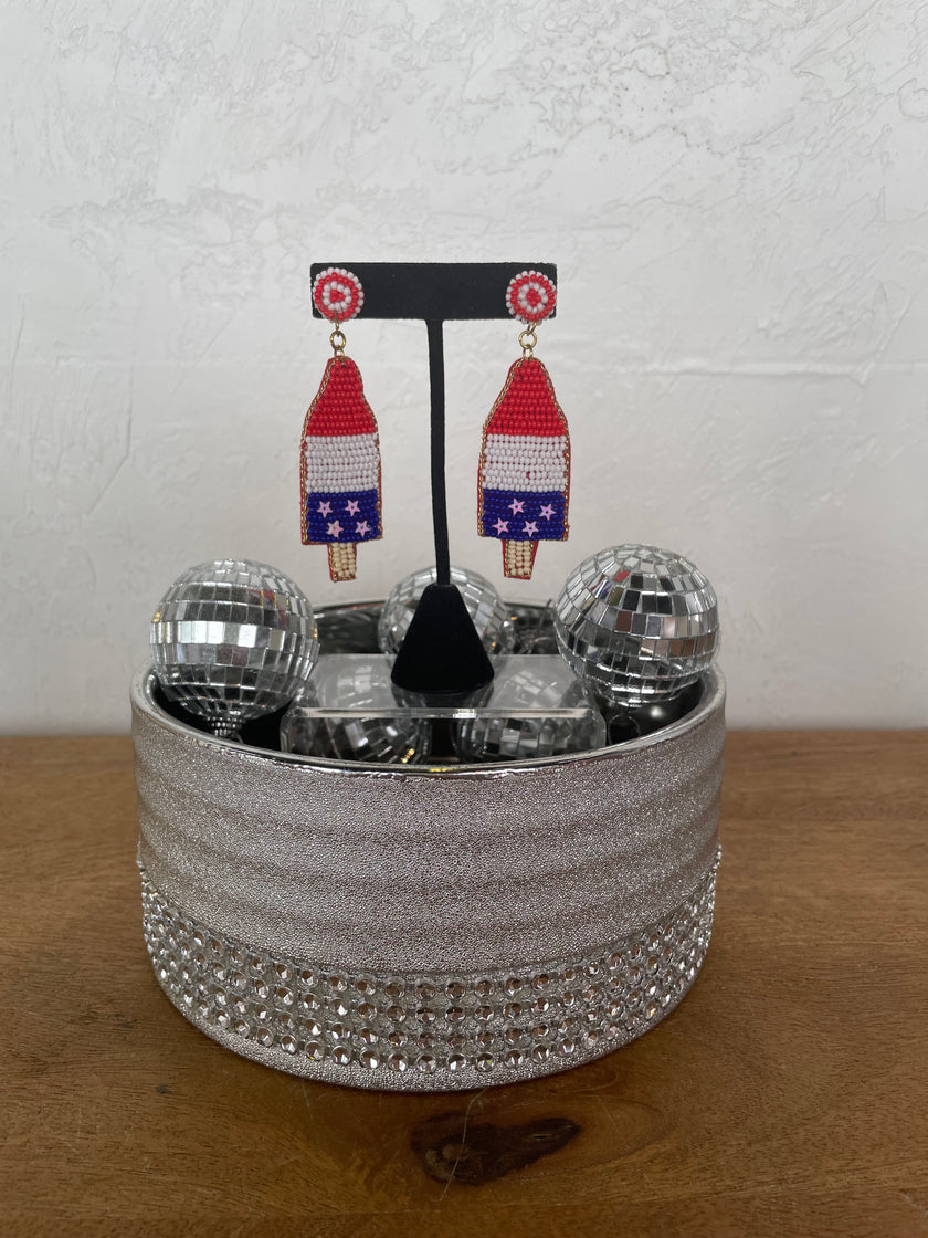 USA Flag Ice Cream Bar Earrings