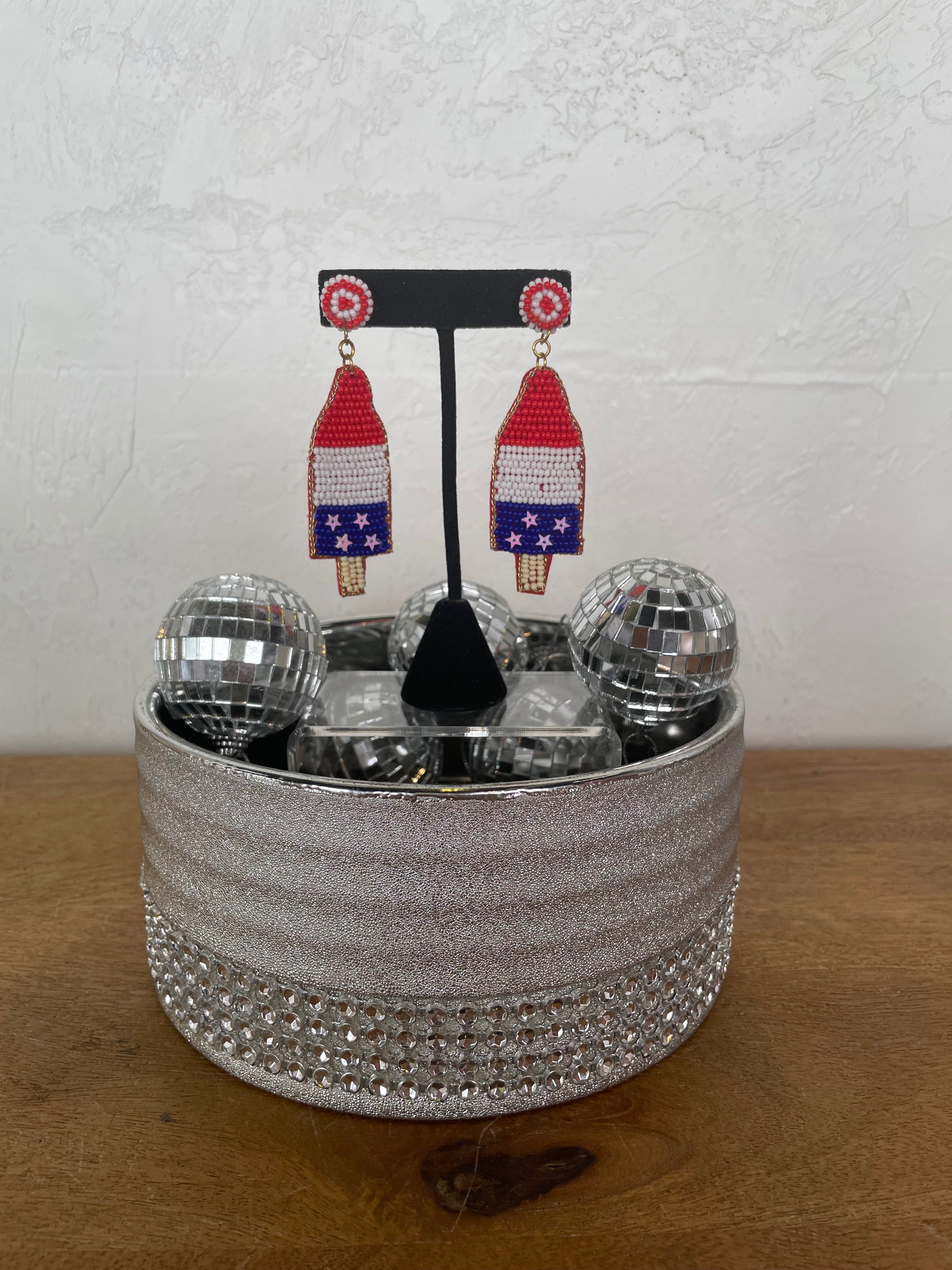 USA Flag Ice Cream Bar Earrings