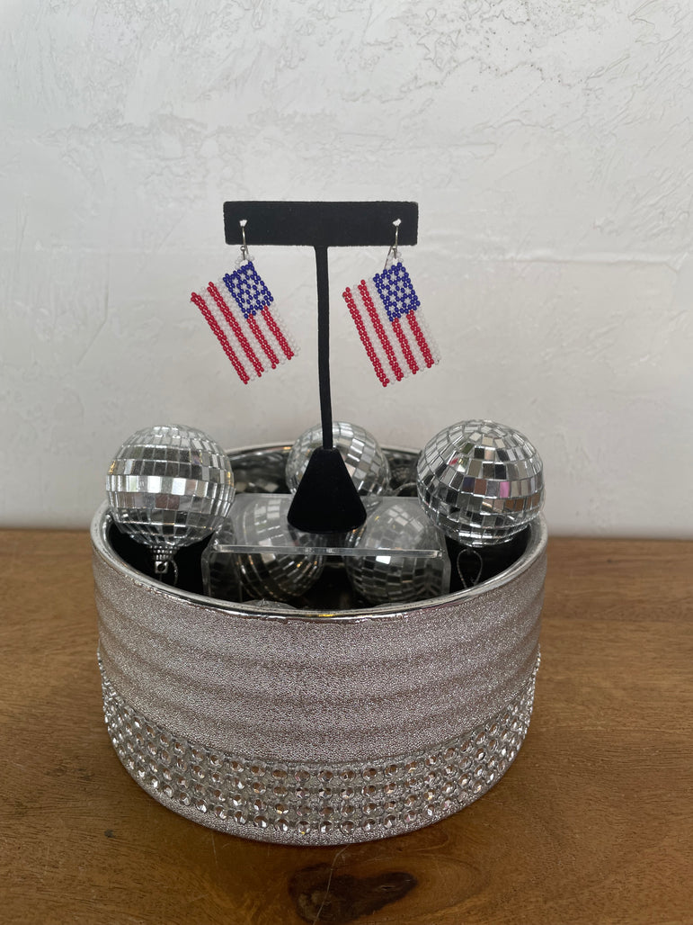 Bead USA Flag Earrings