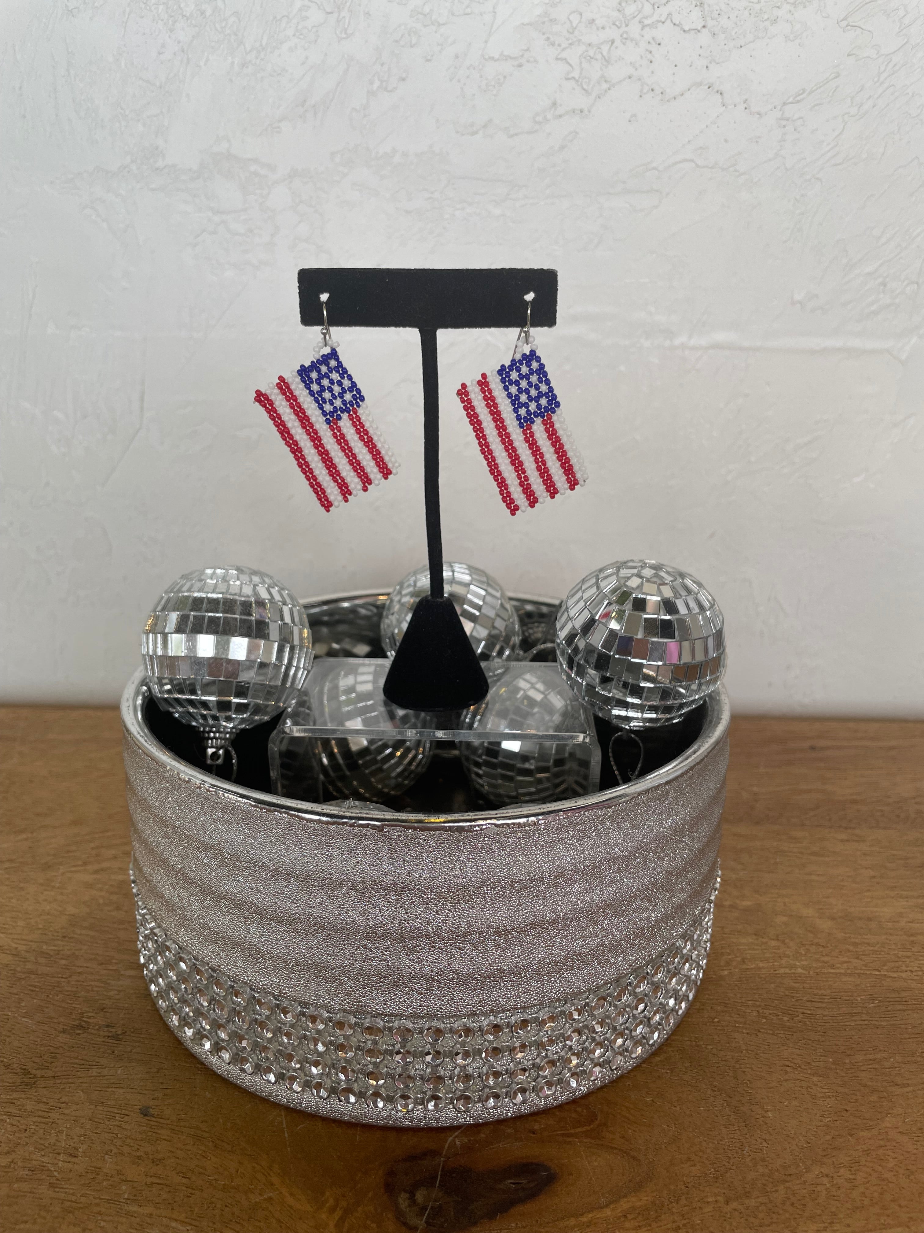 Bead USA Flag Earrings