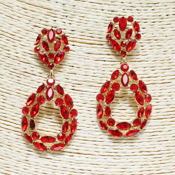 Teardrop Rhinestone Evening Earring