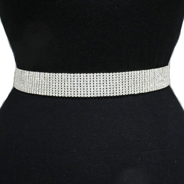 Clear Rhinestone Belt - 9 Line