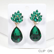 Load image into Gallery viewer, Teardrop Rhinestone Clip-On Earring