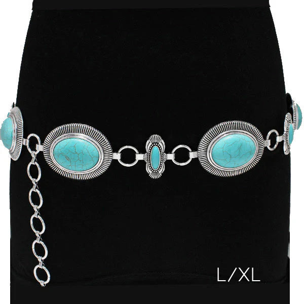 Western Oval Turquoise Belt