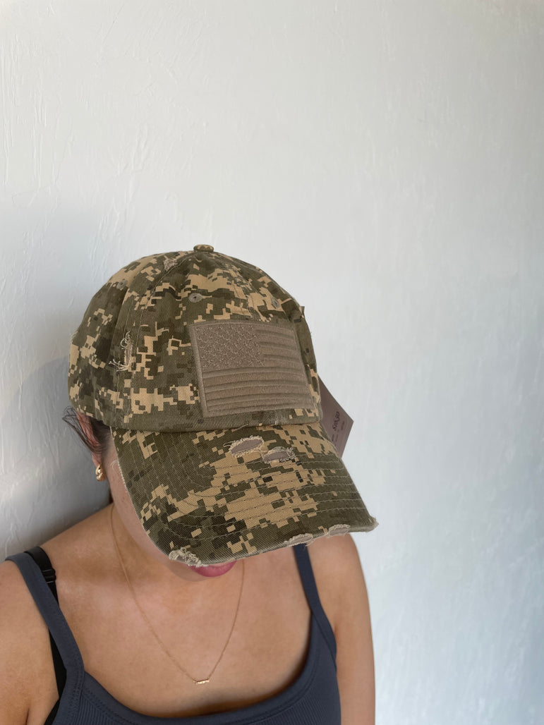 American Flag Distressed Hat