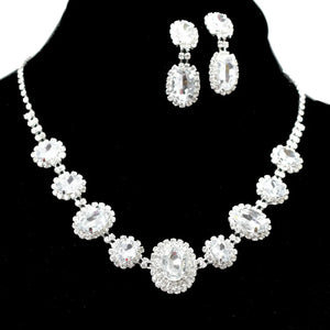 Oval Rhinestone Earrings