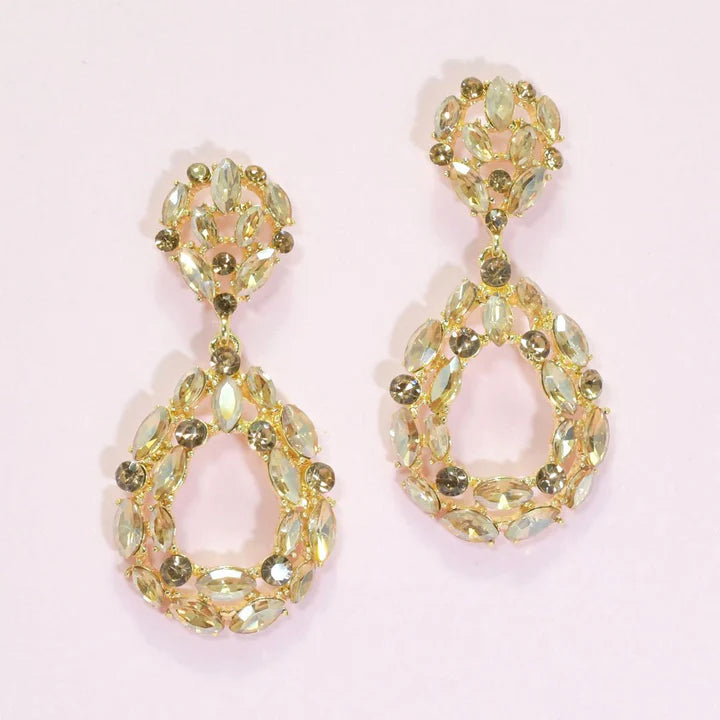 Teardrop Rhinestone Evening Earring