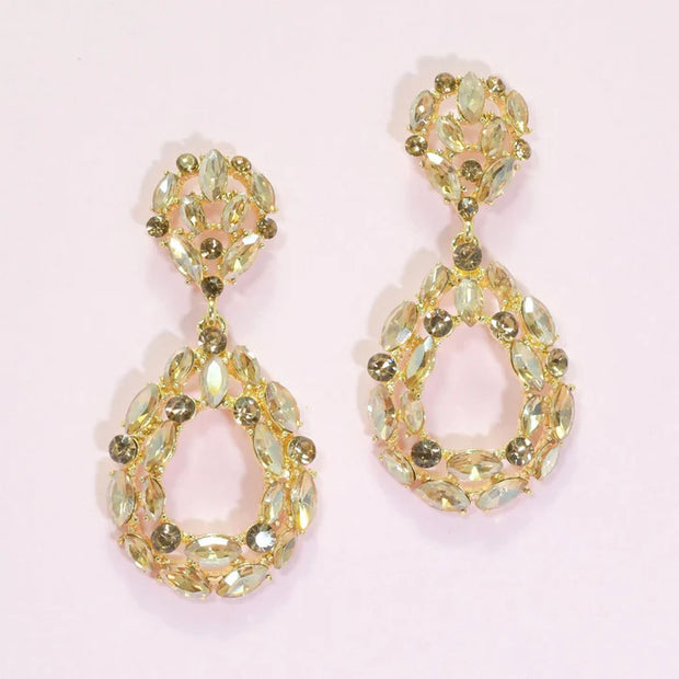 Teardrop Rhinestone Evening Earring