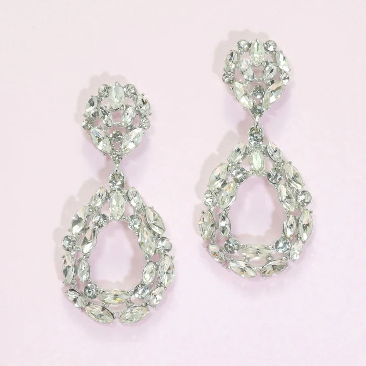 Teardrop Rhinestone Evening Earring