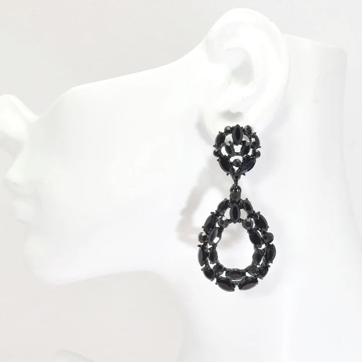 Teardrop Rhinestone Evening Earring
