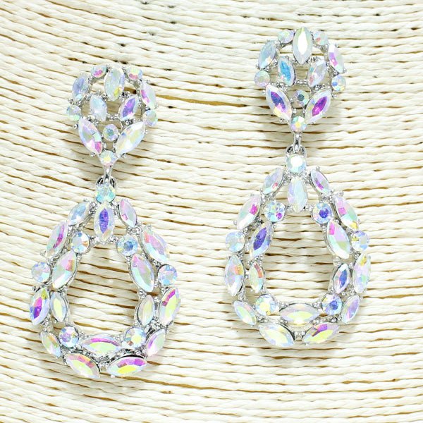 Teardrop Rhinestone Evening Earring