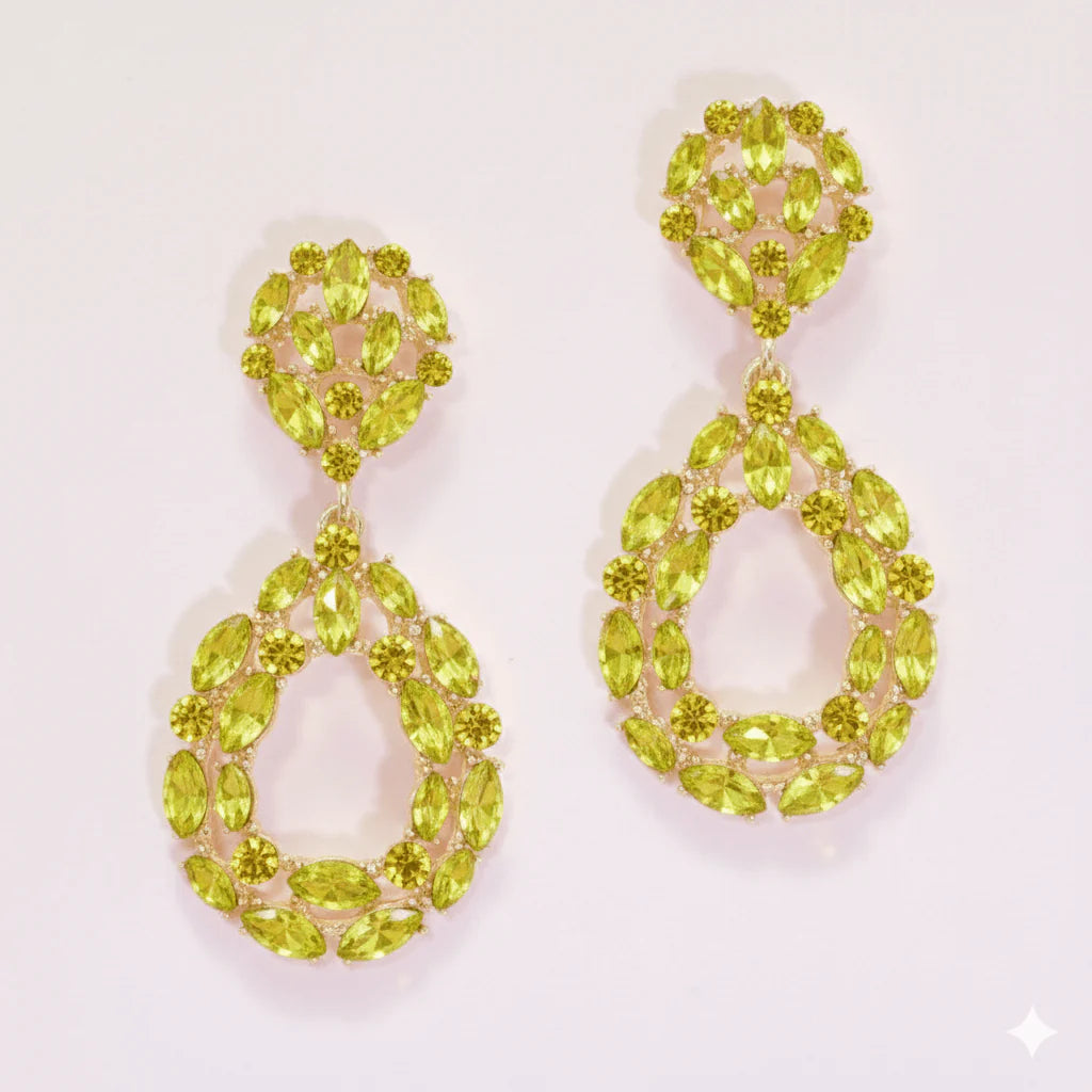 Teardrop Rhinestone Evening Earring