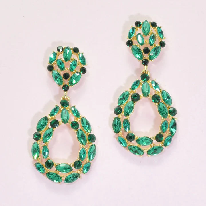 Teardrop Rhinestone Evening Earring