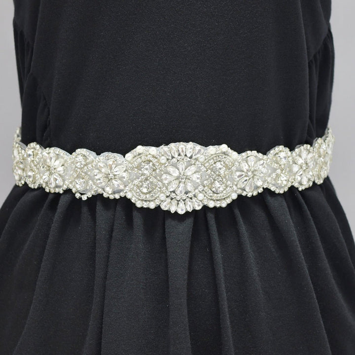 Bridal Pearl Rhinestone Belt